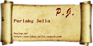 Perlaky Jella névjegykártya